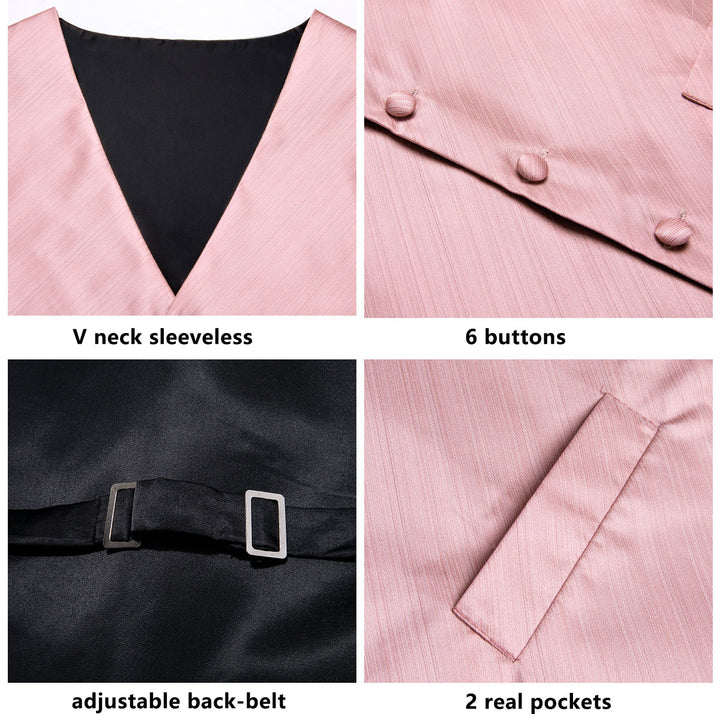 Baby Pink Solid mens vested suit