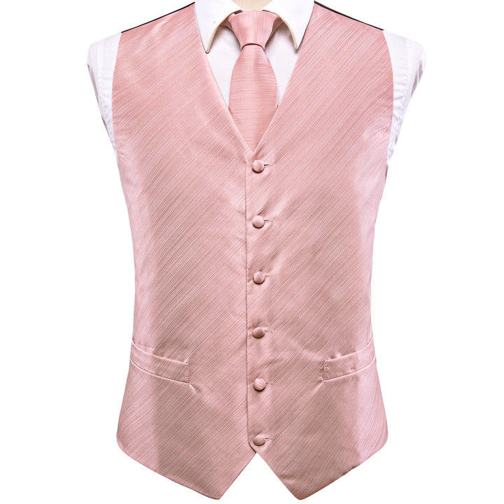 Baby Pink Solid silk mens suiting vest