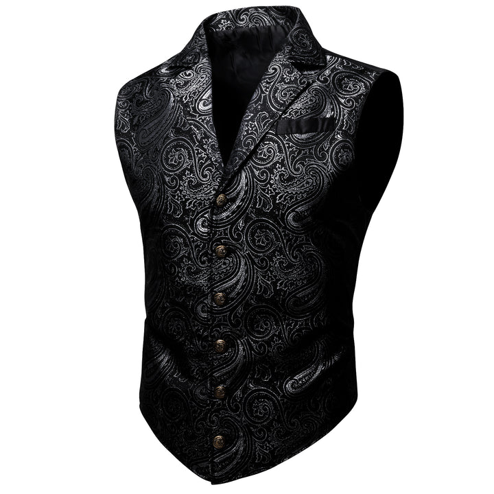 black paisley mens silk cheap vest
