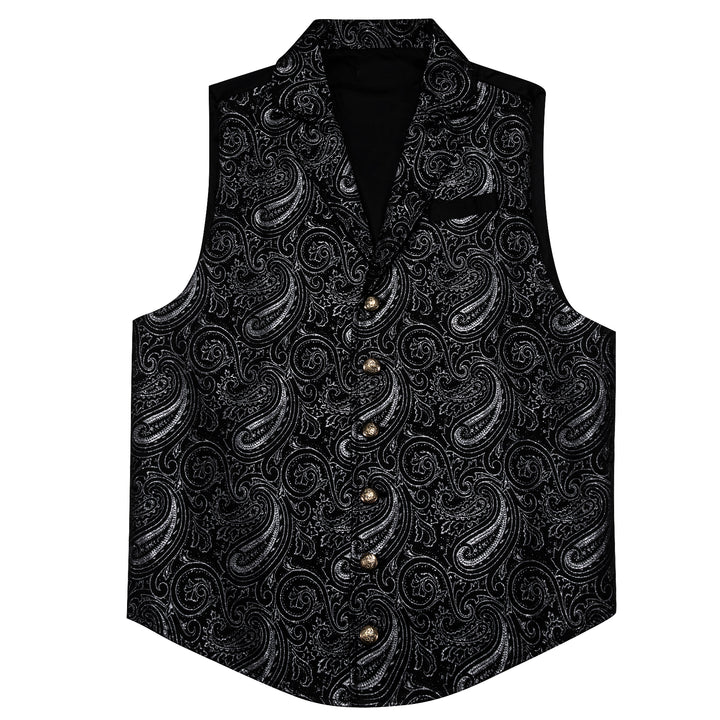 Black White Paisley guys vest outfits
