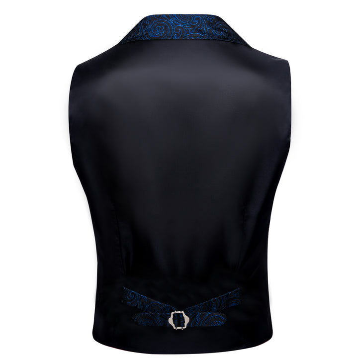  Black Royal Blue Paisley mens warehouse suit vests