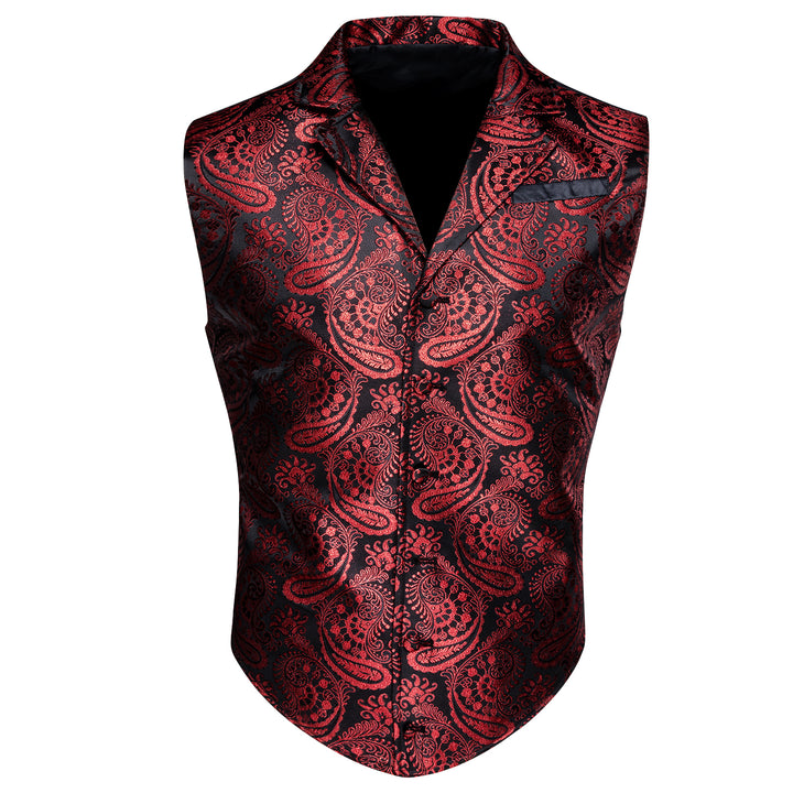 classic paisley Burgundy red vests mens for wedding