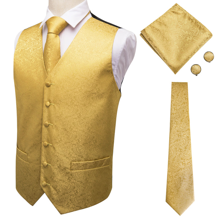 Golden Paisley types of vests for suits