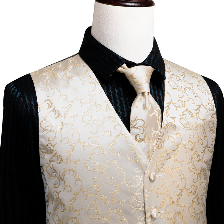 Simple Champagne Floral Men's suit vest styles