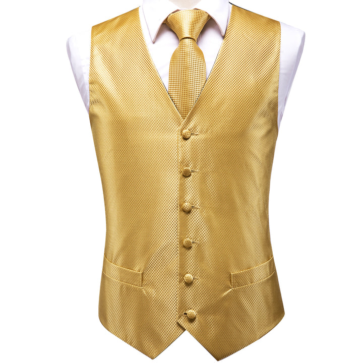 Golden Plaid Jacquard Silk vest mens outfit