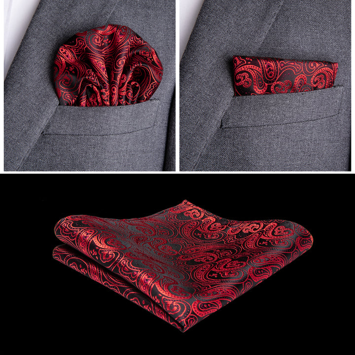 Black Red Paisley man vest outfit