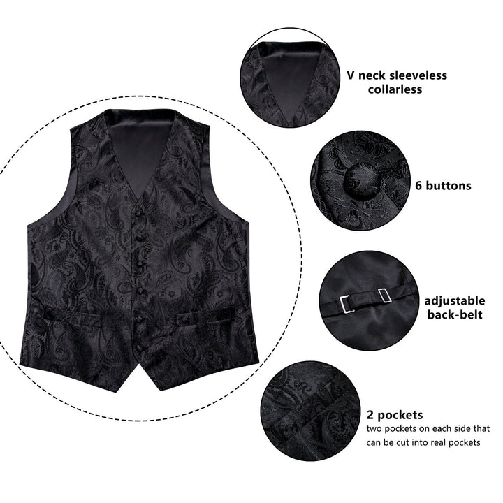black paisley vest fashion mens