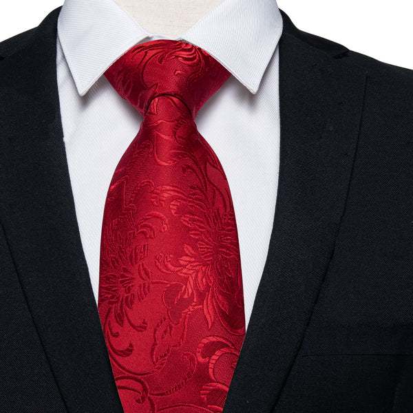 Classic Red Floral Men's Single Necktie