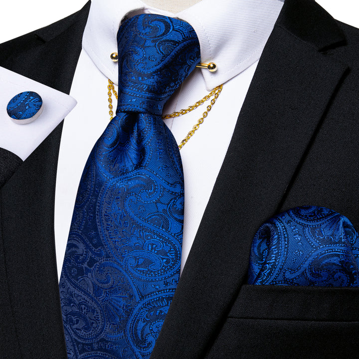 Dark Blue Paisley Men's Tie