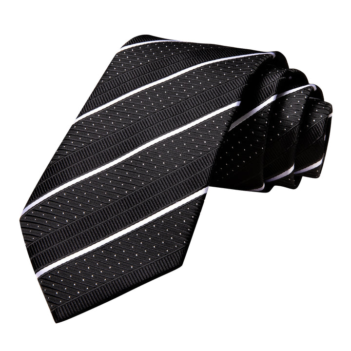 buy skinny tie from ties2you Silk Tie Black White Line Striped Tie