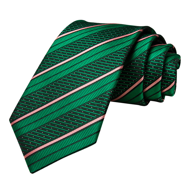 striped pink jade green tie