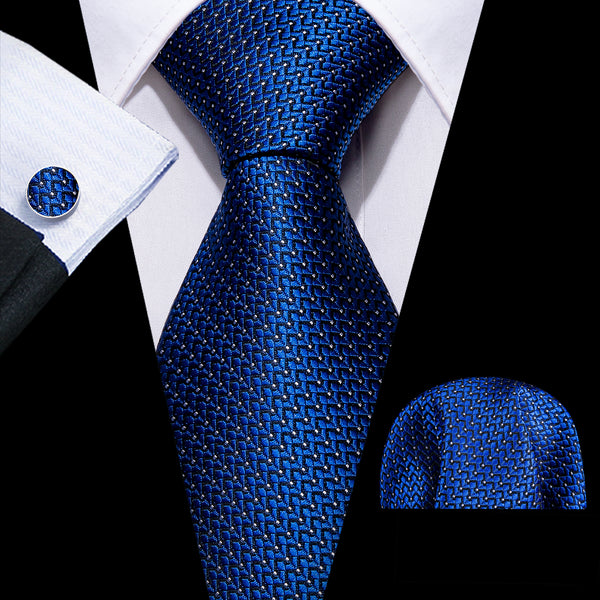 Dark Blue Polka Dot Silk Men's Necktie