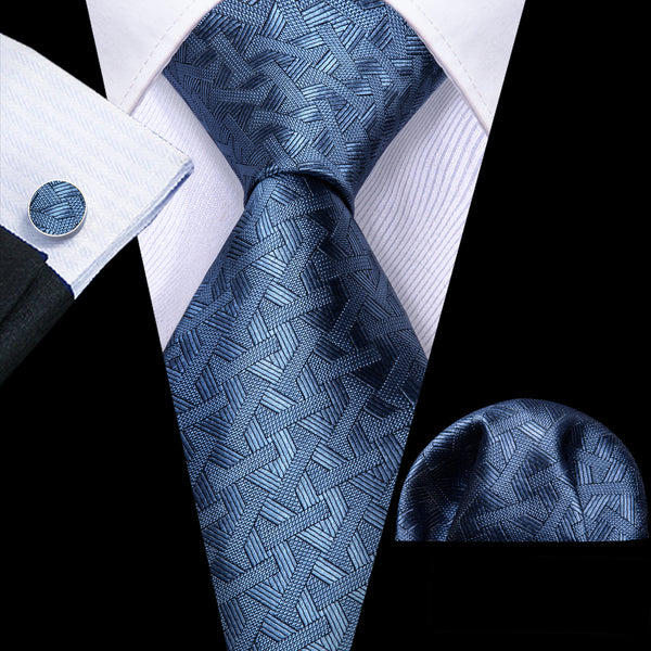 Grey Blue Novelty Men's Necktie 
