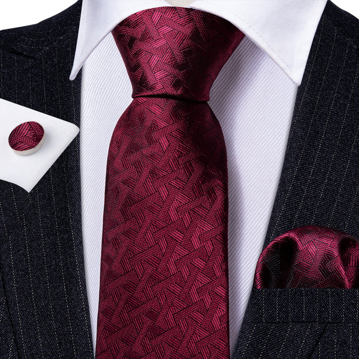Burgundy Red Novelty Men's Tie