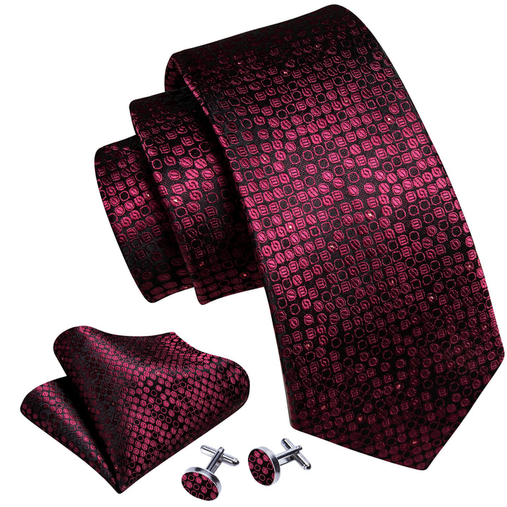 Burgundy Red Novelty Silk Men's Necktie