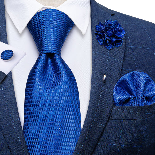 Sapphire Blue Plaid Tie