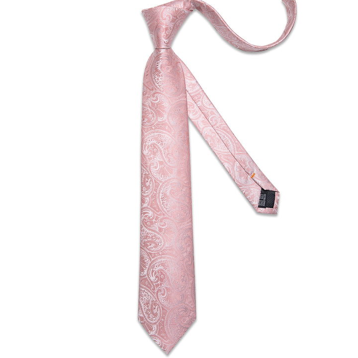 baby pink paisley mens silk tie set