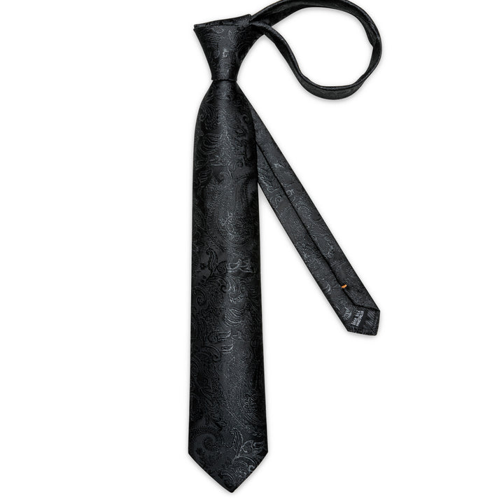 Black Paisley Silk Men's Necktie