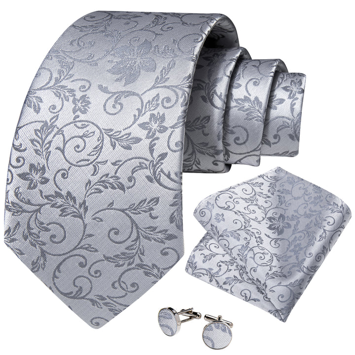 gery floral mens silk tie for mens