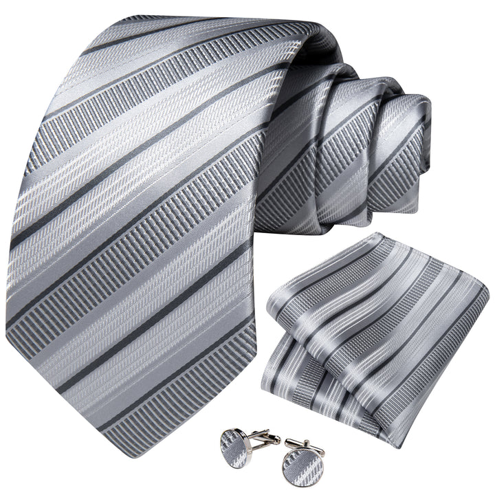 Coin grey black mens silk striped tie