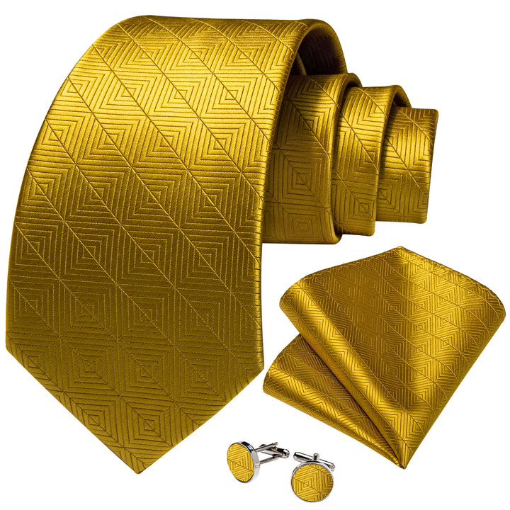 New Golden Geometry striped Novelty Silk Mens tie
