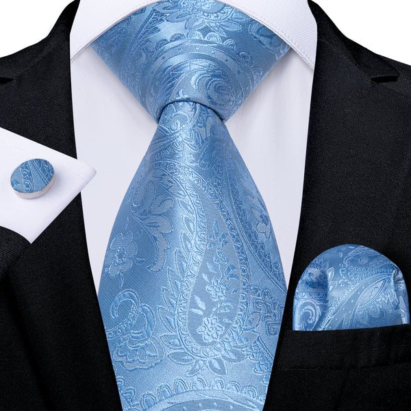 Blue Tie Paisley Silk Tie 