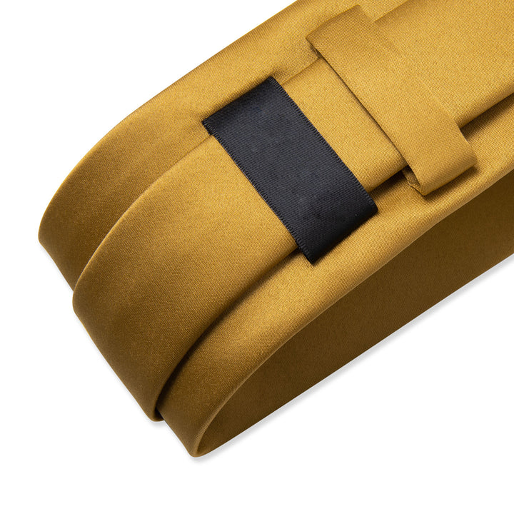 Golden Yellow Solid Silk Tie for men