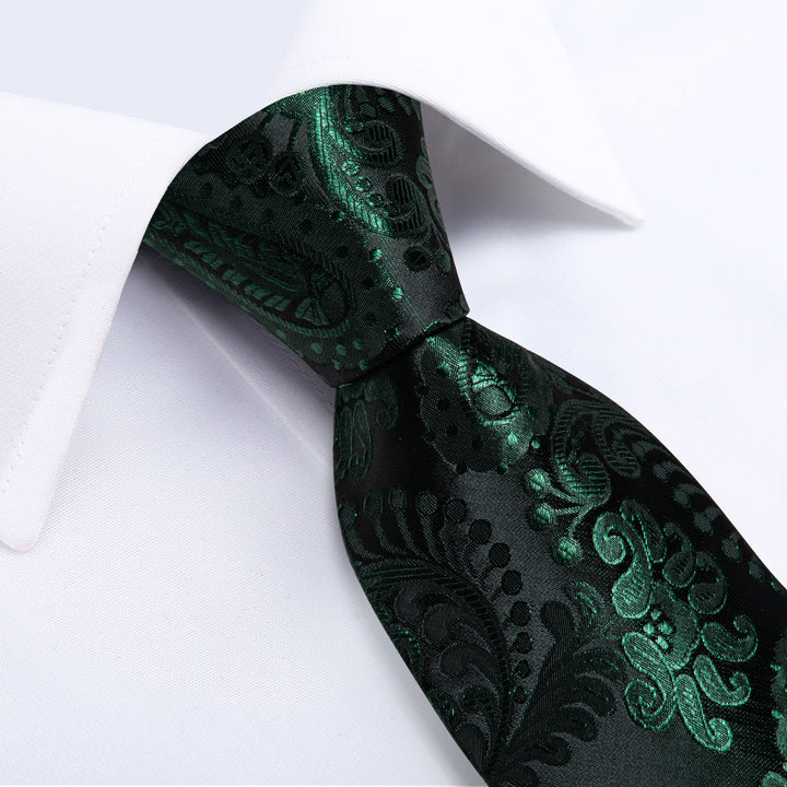 black green paisley mens silk ties set