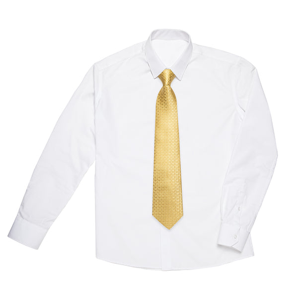 Yellow Novelty Silk Children's Pre-Tied Necktie Pocket Square Set for Party