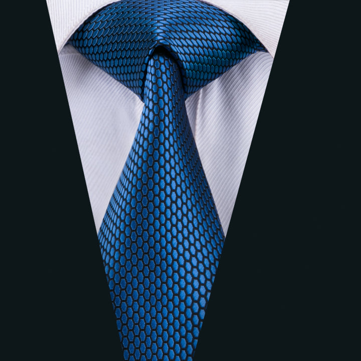 black suit and ties for sale Navy-Blue Geometric Polka Dot Tie