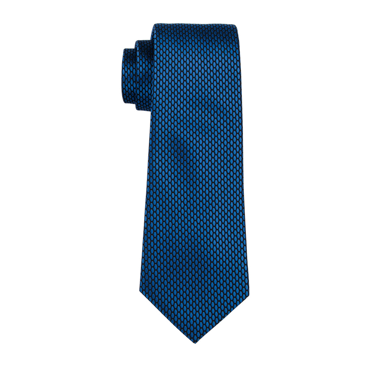 Navy-Blue Geometric Polka Dot Tie Pocket Square Cufflinks Set – ties2you