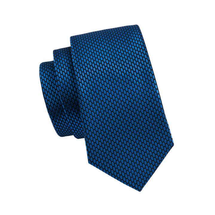 Navy-Blue Geometric mens silk awesome ties