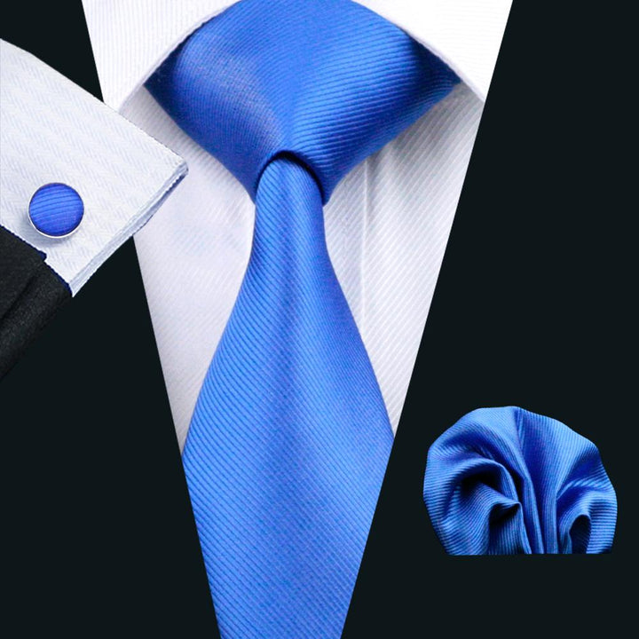 Classic Blue Solid Silk Men's Tie 