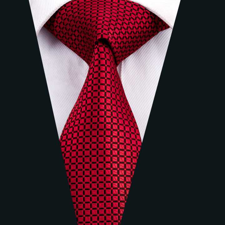 Fresh Red Plaid silk mens tie for sale