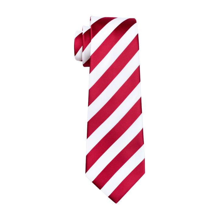 Red White Striped Tie pocket square mens