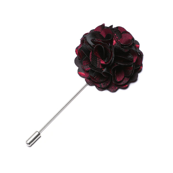 Black Rose Red Floral Men's Accessories Lapel Pin
