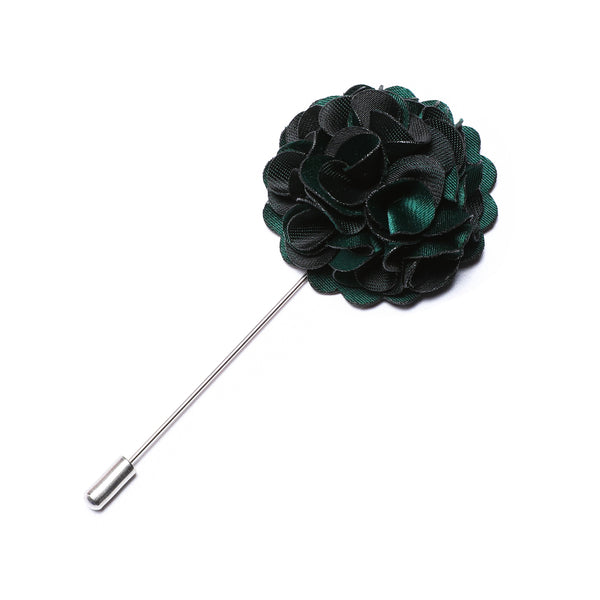 Black Green Floral Men's Accessories Lapel Pin
