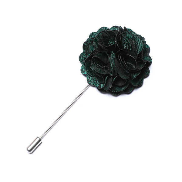 Ties2you Black Green Tie Accessories Floral Men's Lapel Pin