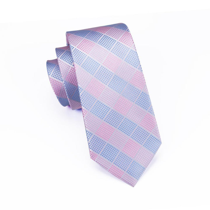 plaid blue hot pink skinny tie
