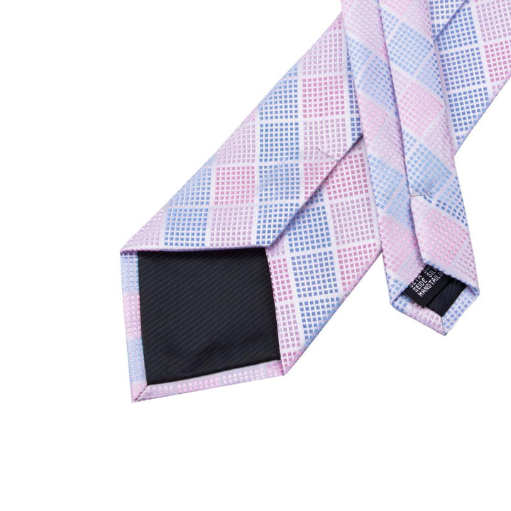 pink blue plaid mens silk funny ties for men